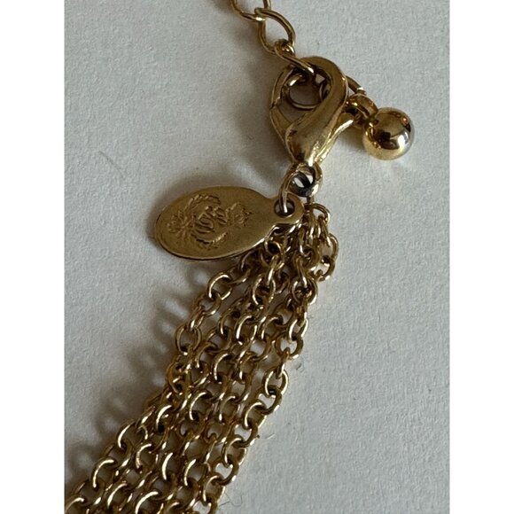 Premier Jewelry Gold Multi-Strand Necklace Earrings Set Faux Pearls Amber Color - Picture 5 of 9